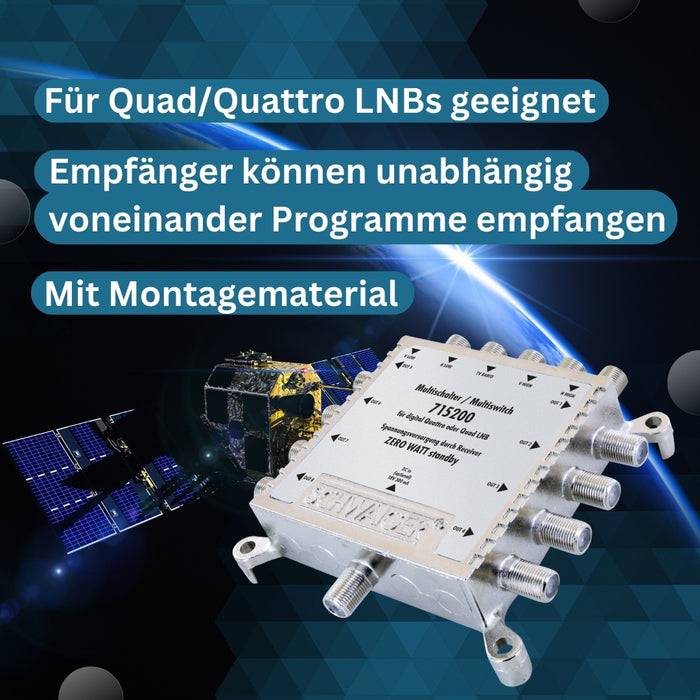Schwaiger SAT Multischalter 5/8 mit Netzteil Im Verkauf