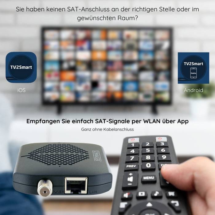 Schwaiger SAT-Dongle Digitale Fernsehsignale per WiFi HDTV FTA zollfrei