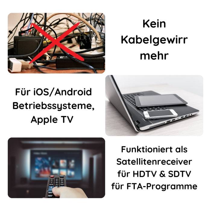 Schwaiger SAT-Dongle Digitale Fernsehsignale per WiFi HDTV FTA zollfrei