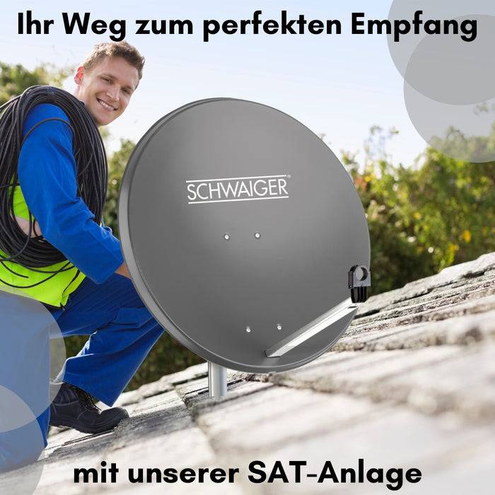 Schwaiger Satellitenanlage Set Anthrazit Aluminium 88 cm Rabatte dieses Monats