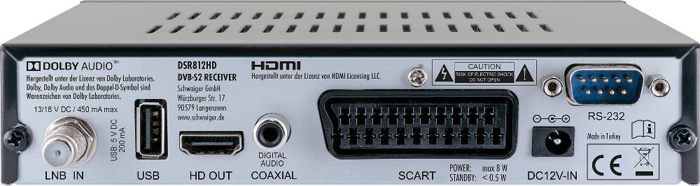 Schwaiger SAT-Receiver digital FULL HD FTA vorprogrammiert 2025