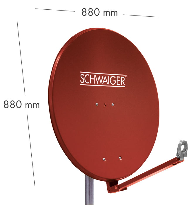 Schwaiger Satellitenanlage Set Ziegelrot Aluminium 88 cm Kostenloser Versand