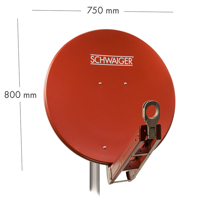 Schwaiger Satellitenanlage Set Ziegelrot Aluminium 75 cm Limitierter Zeitrabatt