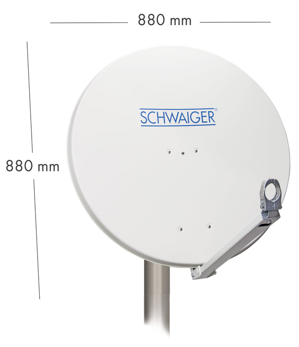 Schwaiger Satellitenanlage Set Weiß Aluminium 88 cm Sonderangebot