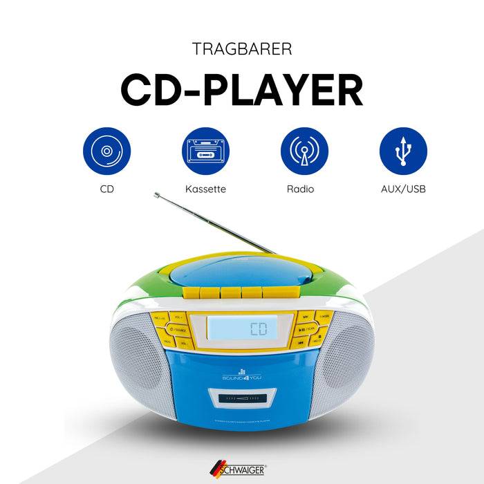Schwaiger CD-Player mit Kassettenspieler und Radio Nur noch ein Tag übrig