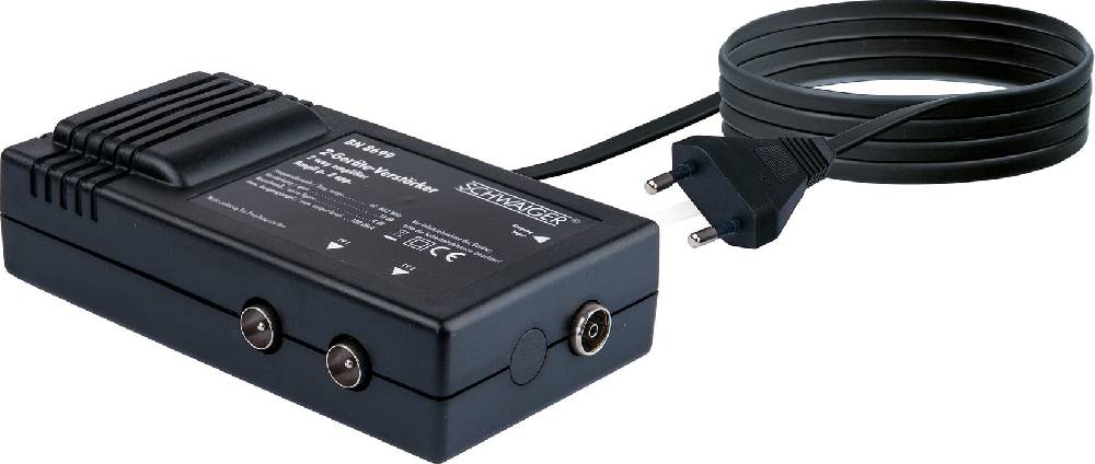 Schwaiger Zweigeräteverstärker für Antennen- und Kabelanlagen 2x 18 dB Vatertagsangebot