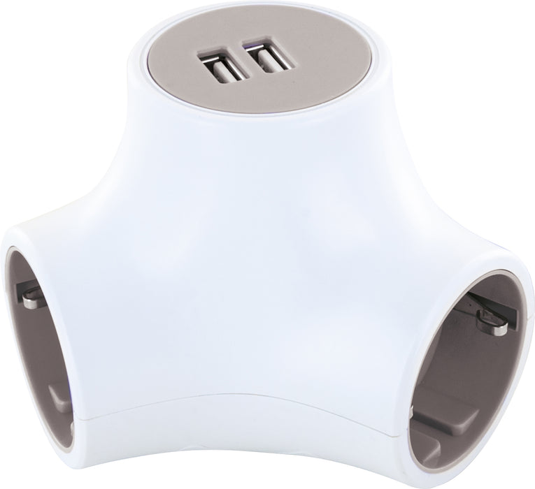 Schwaiger Steckdosenwürfel 3-fach mit 2 USB-A Slots Tiefpreis