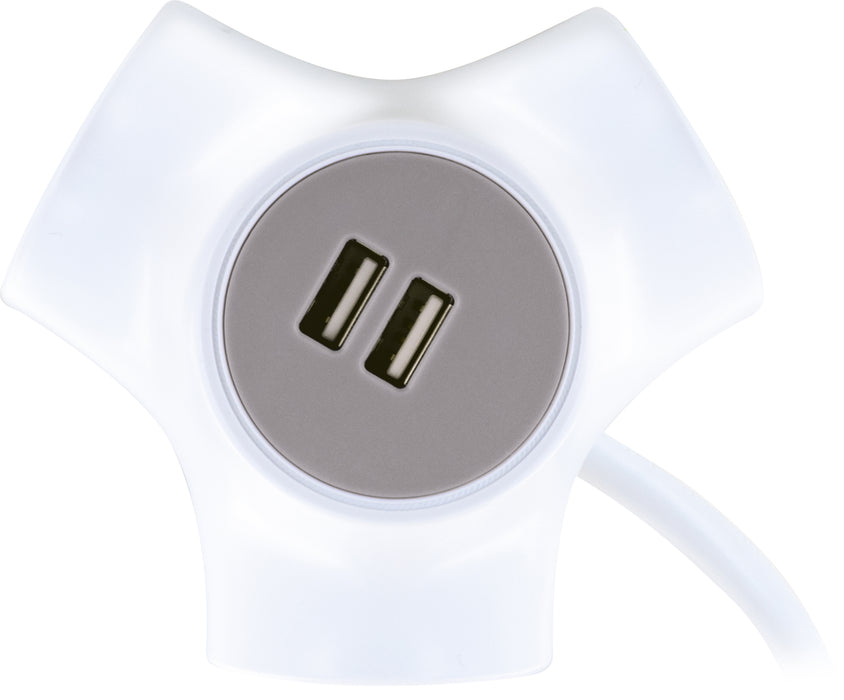 Schwaiger Steckdosenwürfel 3-fach mit 2 USB-A Slots Nur noch ein Tag übrig