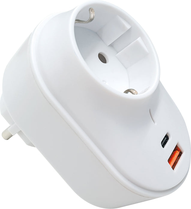 Schwaiger Steckdosenadapter mit USB-C + USB-A Slot 230V Im Verkauf