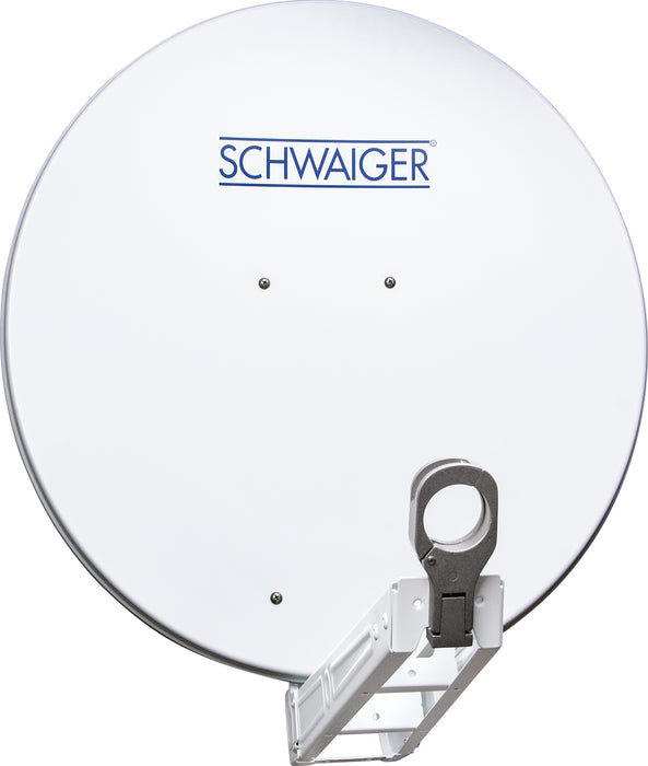 Schwaiger Satellitenanlage Set Weiß Aluminium 75 cm zollfrei