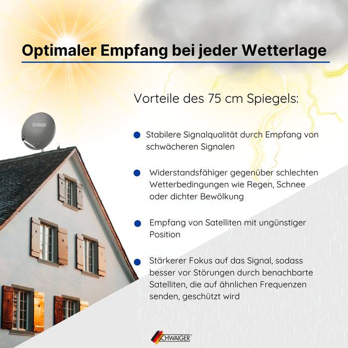 Schwaiger Satellitenanlage Set Anthrazit Stahl 75 cm Rabatte dieses Monats