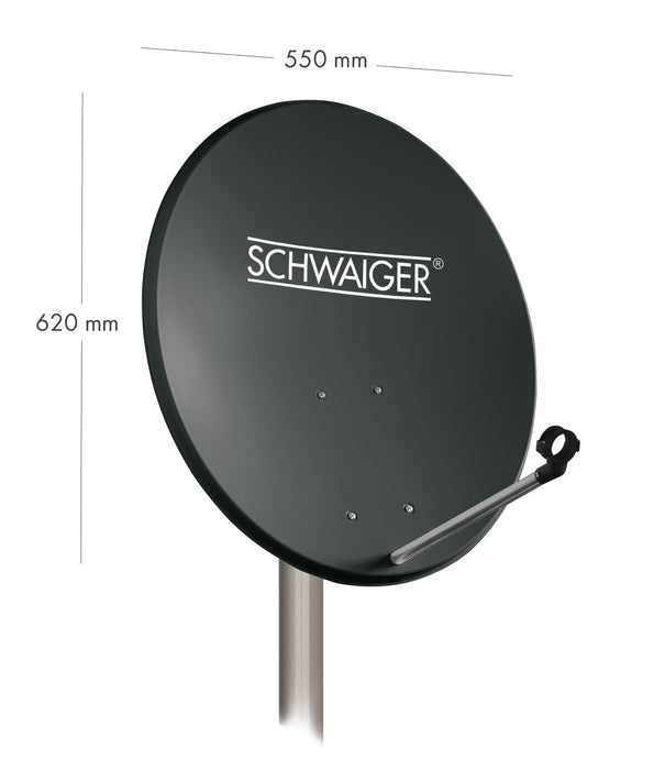 Schwaiger Satellitenanlage Set Anthrazit Stahl 55 cm Limitierter Zeitrabatt
