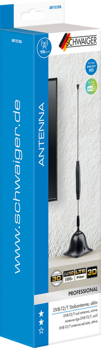 Schwaiger Stabantenne aktiv DVB-T2 VHF UHF mit Verstärker Sonderangebot