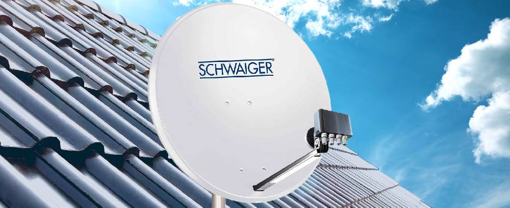 Schwaiger Satellitenanlage Set Weiß Stahl 55 cm Osterangebot