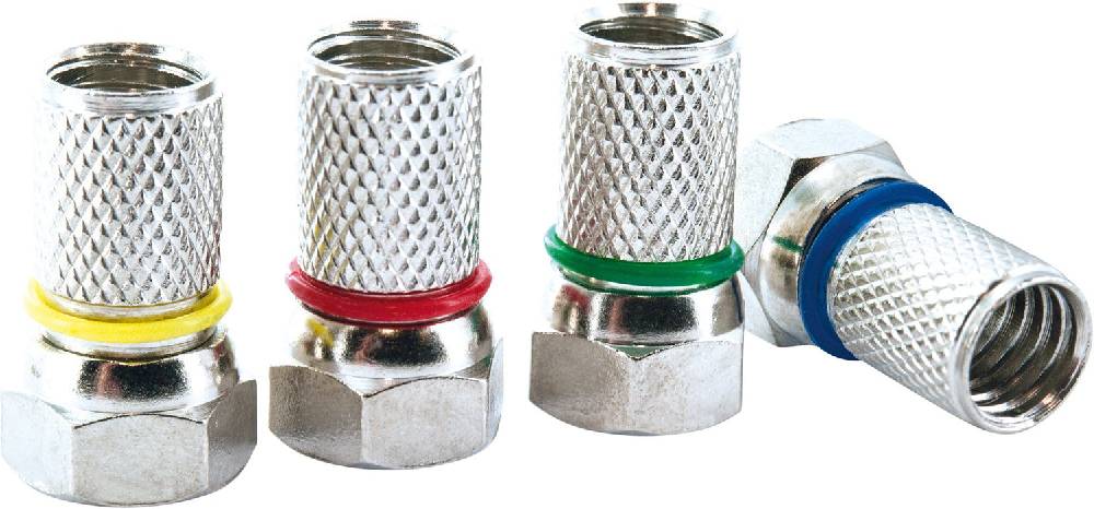 Schwaiger F-Aufdrehstecker 4er Set farbcodiert Ø 7 mm Vatertagsangebot