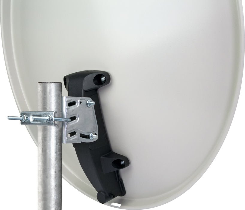 Schwaiger Satellitenanlage Set Weiß Stahl 72 cm mit Quad LNB Vierteljährliche Förderung