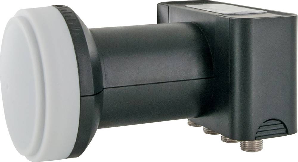 Schwaiger Satellitenanlage Set Weiß Stahl 72 cm mit Quad LNB Vierteljährliche Förderung
