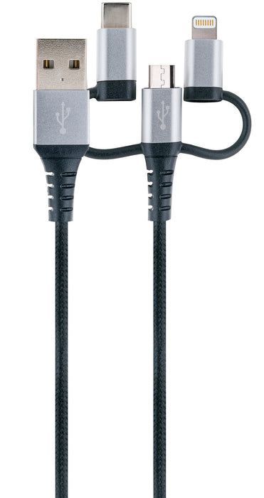 Schwaiger 3in1-Kabel USB-C/Lightning/Micro-USB 1,5 m Fabrik Onlineshop