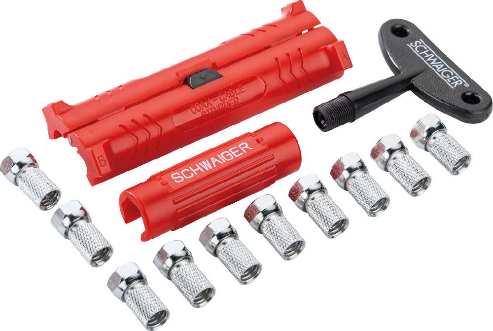Schwaiger Montageset Koaxialkabel inkl. 10x F-Stecker