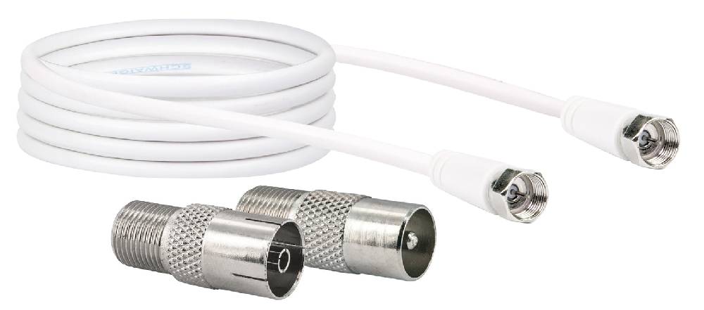 Schwaiger SAT-Anschlusskabel mit IEC Adaptern 3 m 75 dB Preisnachlass
