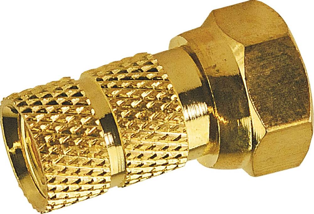 Schwaiger F-Aufdrehstecker 1/2 Stk. Ø 6,5 mm gold