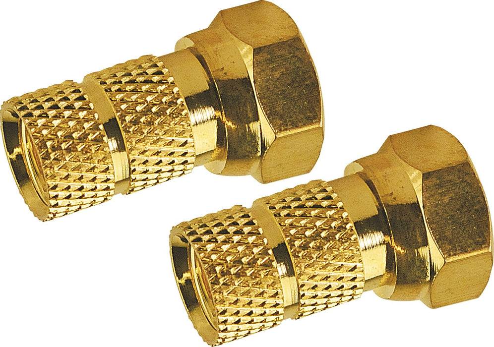 Schwaiger F-Aufdrehstecker 1/2 Stk. Ø 6,5 mm gold Lagerräumung