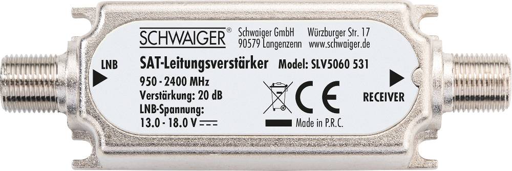 Schwaiger SAT-Leitungsverstärker 20dB Neueste Mode