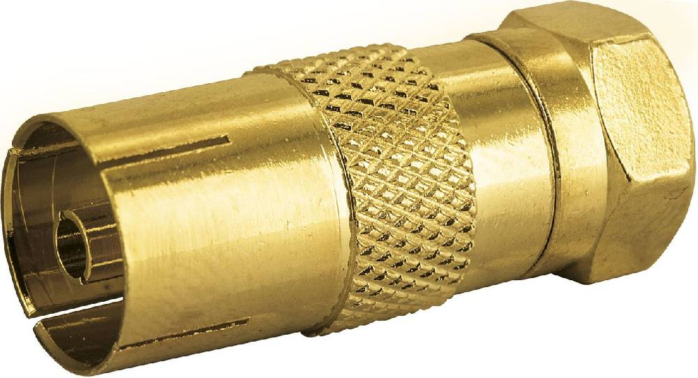 Schwaiger Adapter F-Stecker auf IEC-Buchse gold Kauf eins, bekomm eins gratis