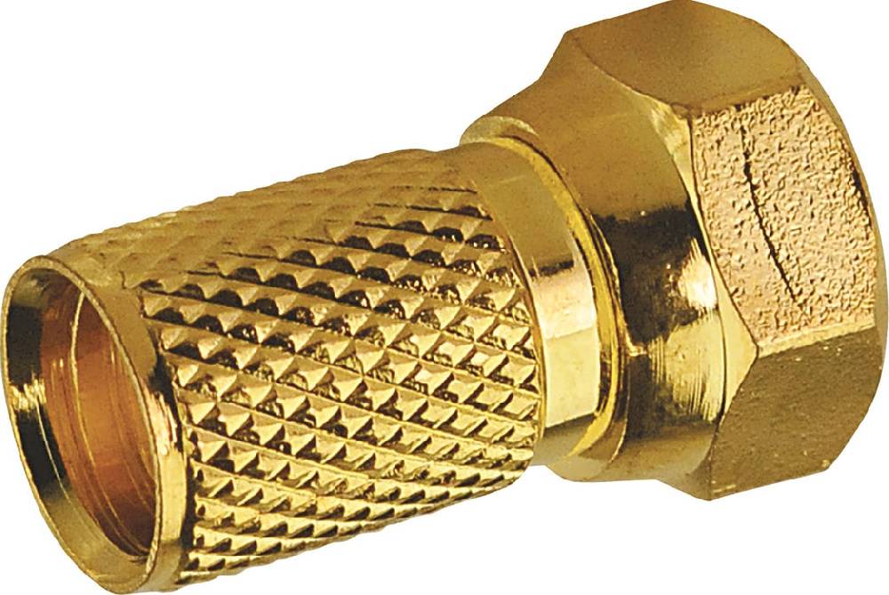 Schwaiger F-Aufdrehstecker 1/2 Stk. Ø 7 mm gold VIP-Rabatte