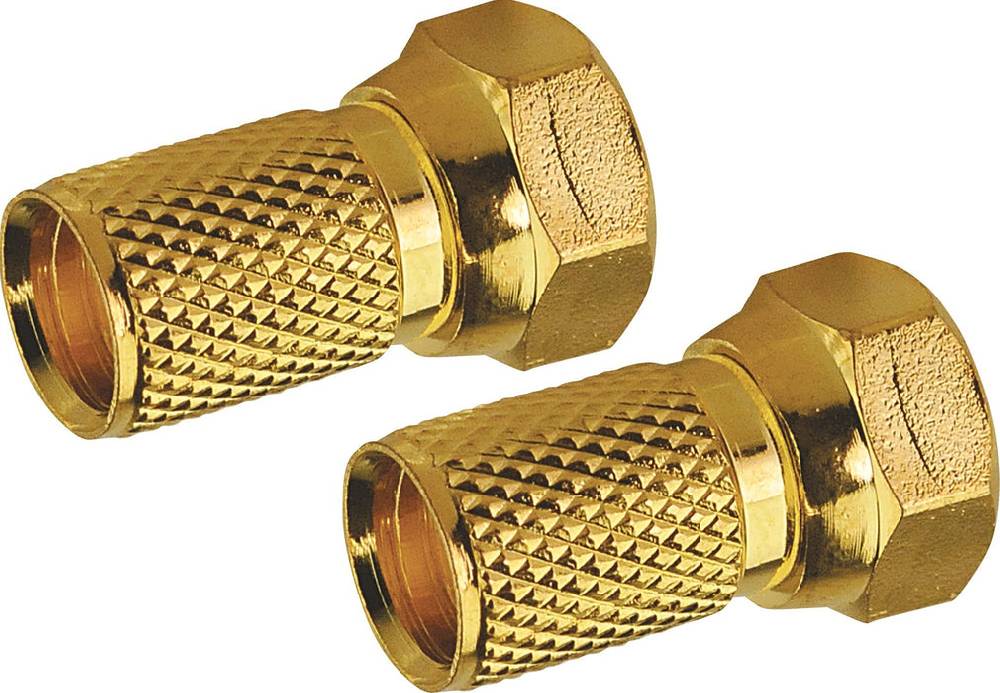 Schwaiger F-Aufdrehstecker 1/2 Stk. Ø 7 mm gold VIP-Rabatte
