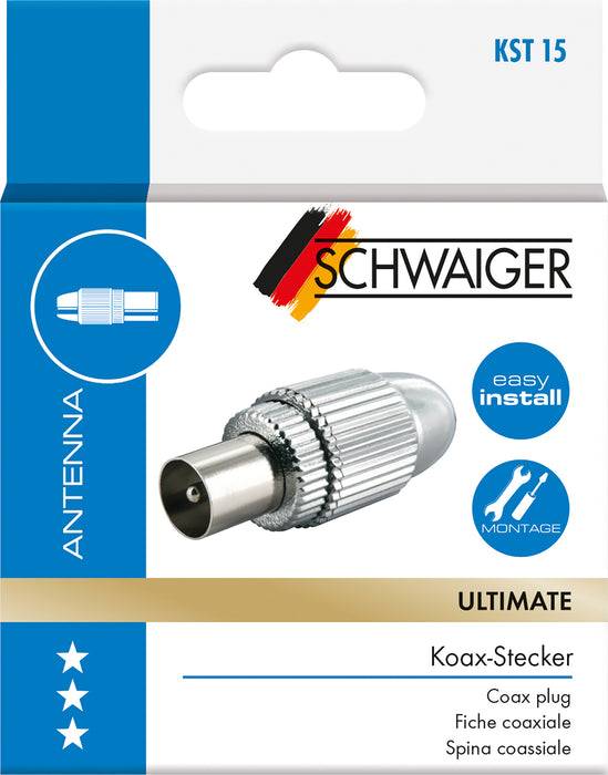 Schwaiger IEC-Stecker Ø 4 - 7,5 mm verchromt Neueste Mode