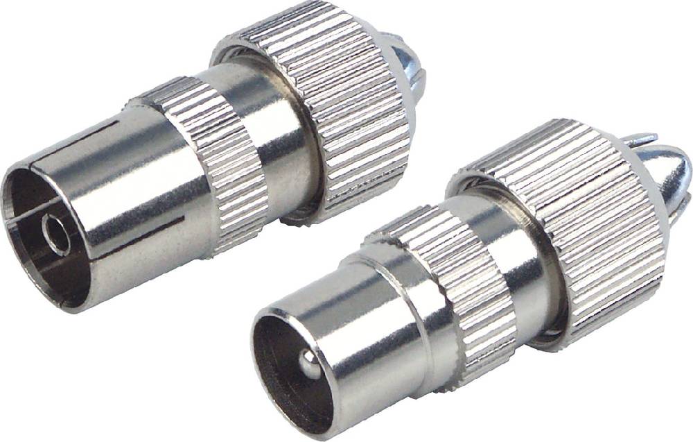 Schwaiger IEC-Stecker & -Buchse Ø 4 - 7,5 mm verchromt Zeitlich begrenztes Angebot