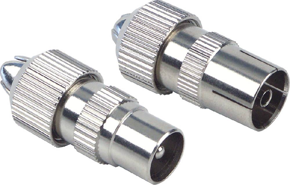 Schwaiger IEC-Stecker & -Buchse Ø 4 - 7,5 mm verchromt Zeitlich begrenztes Angebot