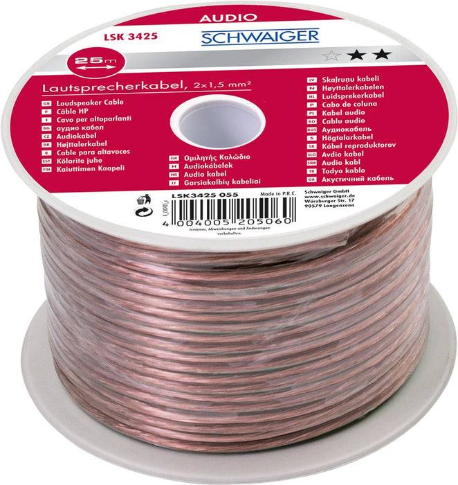 Schwaiger Lautsprecherkabel (2x 1,5 mm²) Begrenztes Angebot