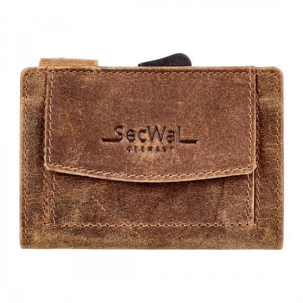 SecWal Kartenetui mit Münzfach Druckknopf Geldbörse aus Leder Online Outlet