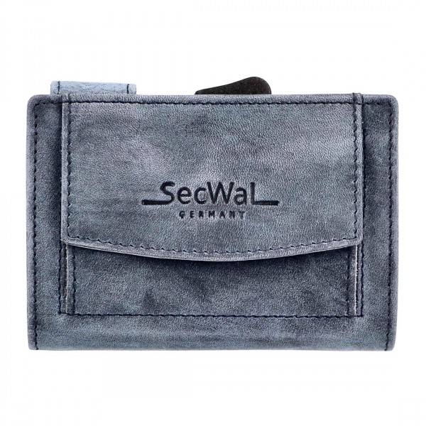 SecWal Kartenetui mit Münzfach Druckknopf Geldbörse aus Leder Blitzangebot