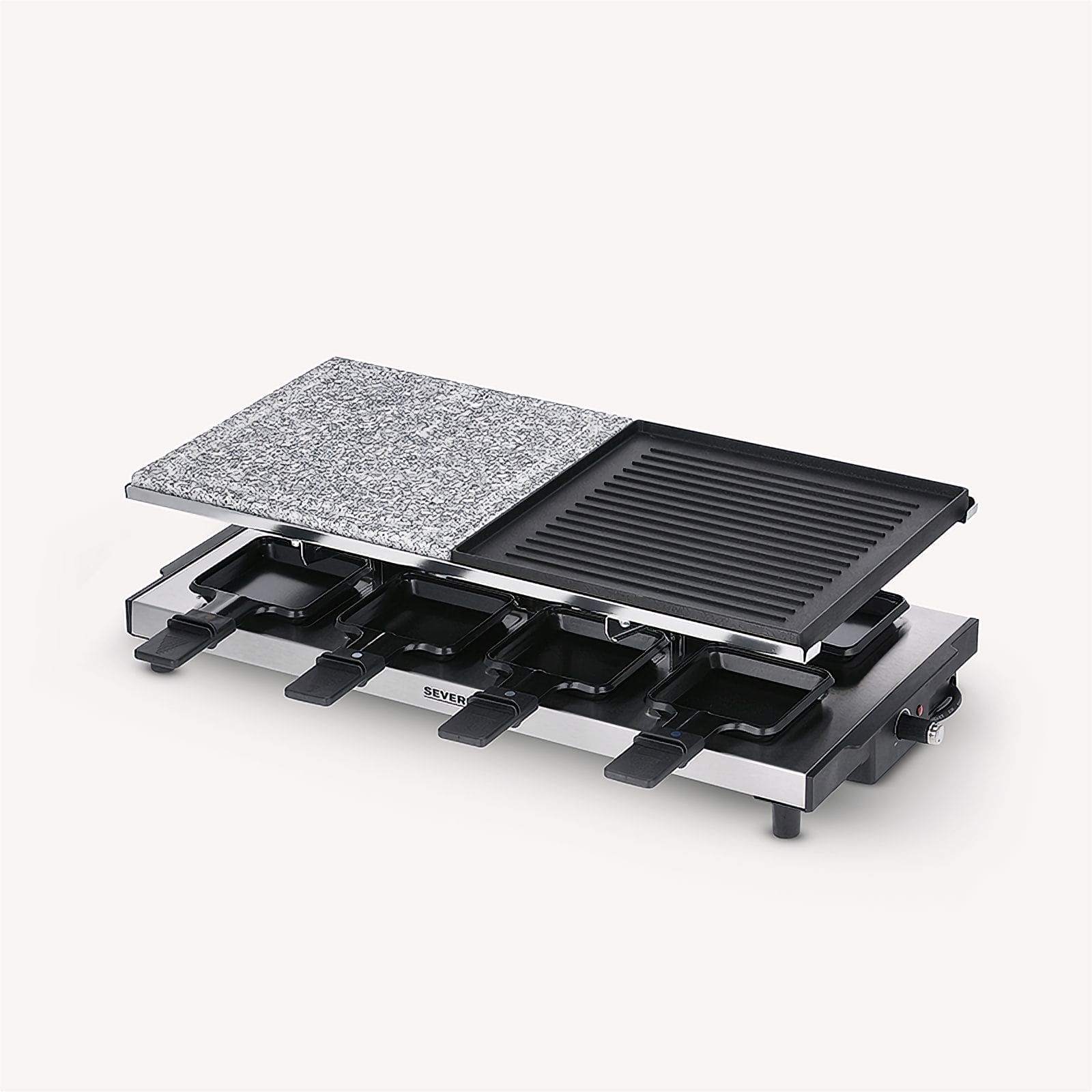 Severin Raclette mit Naturgrillstein und Grill-Platte RG 2373 Fabrik Onlineshop