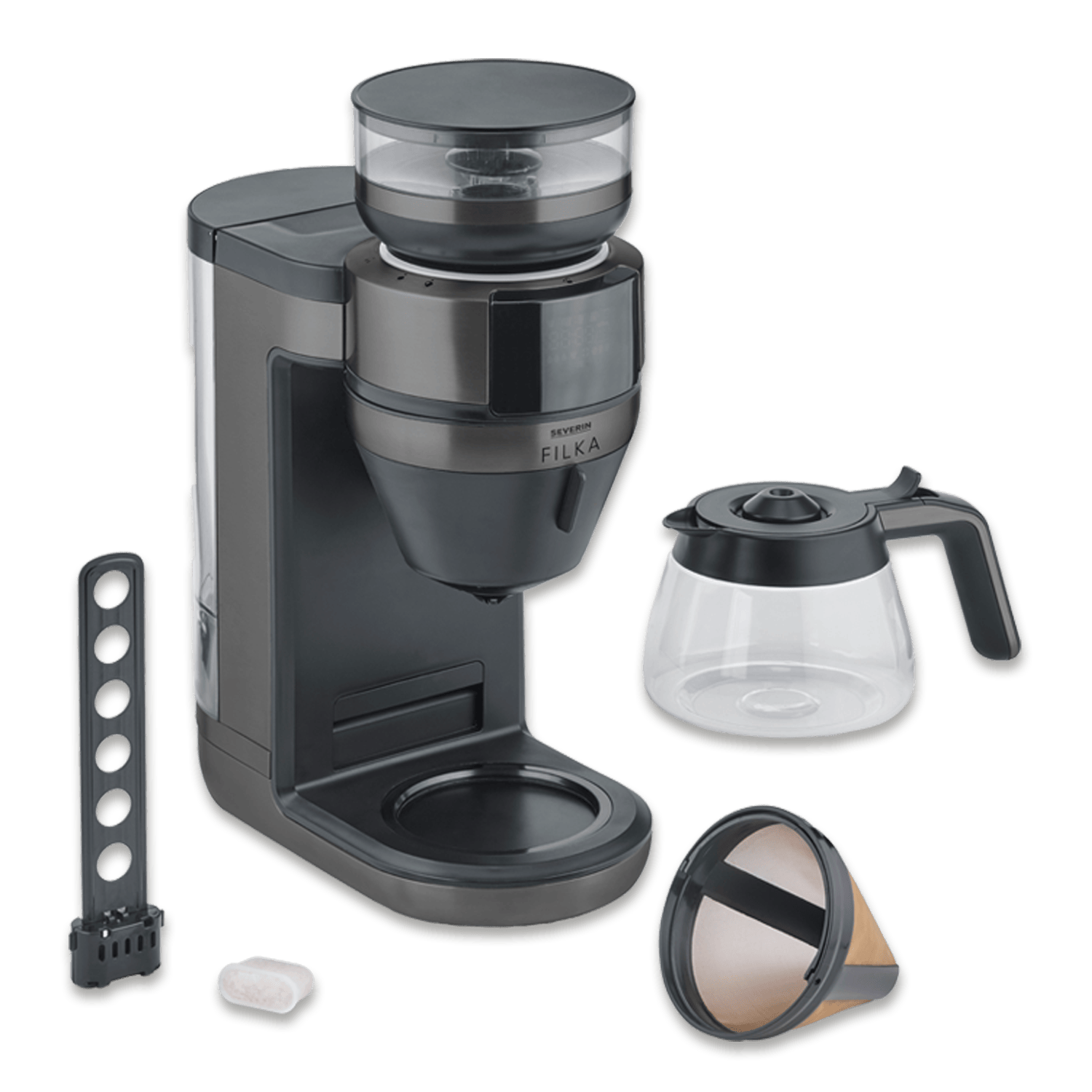 Severin Filterkaffee-Vollautomat FILKA Dark Inox KA 4849 Kostenlose Rückgabe