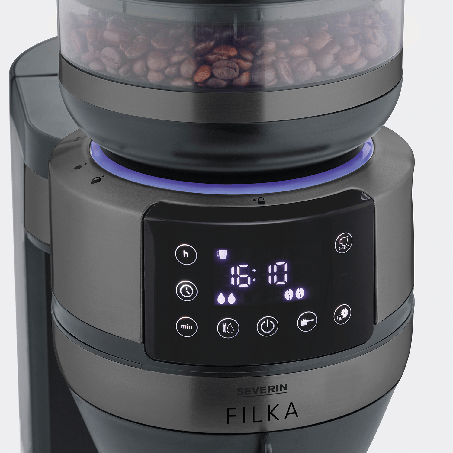 Severin Filterkaffee-Vollautomat FILKA Dark Inox KA 4849 Kostenlose Rückgabe