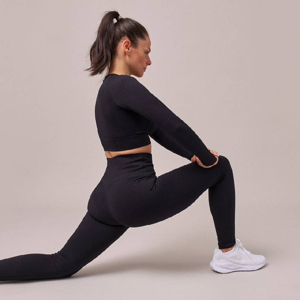 Snocks Gerippte Leggings aus recyceltem Polyamid Heißer Verkauf
