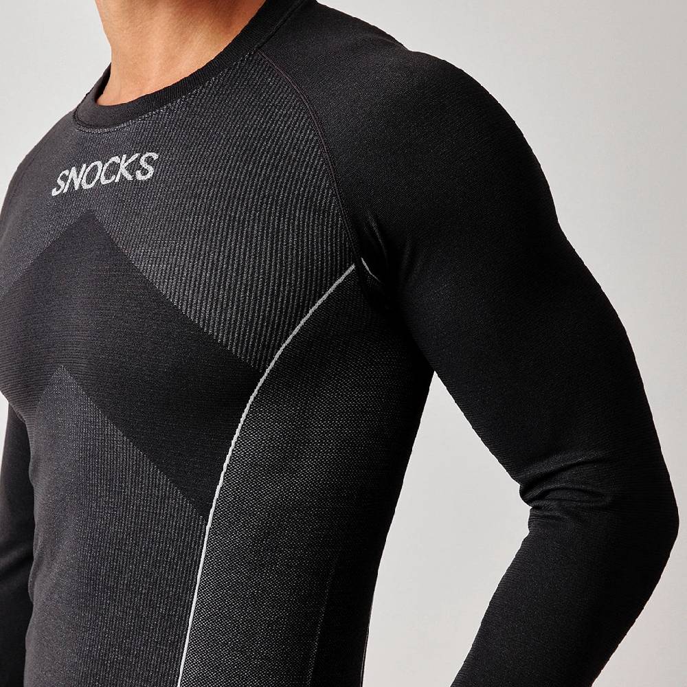 Snocks Thermounterwäsche Herren mit Daumenloch aus recyceltem Polyester Nur noch ein Tag übrig