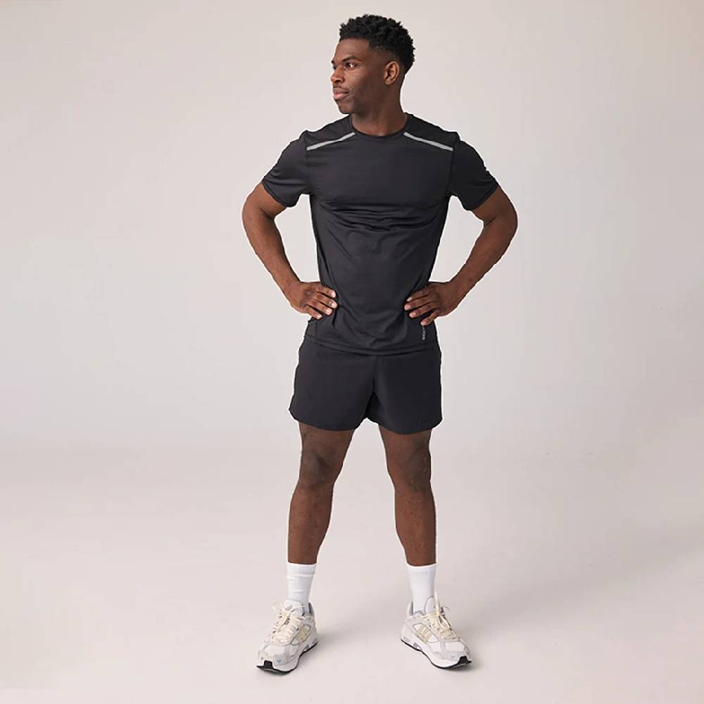 Snocks Trainingsshirt mit Reflexstreifen Herren aus recyceltem Polyamid Neueste Mode