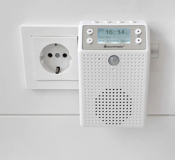 Soundmaster DAB+/UKW Steckdosenradio mit Bewegungsmelder & Li-Ion Akku Cyber Monday