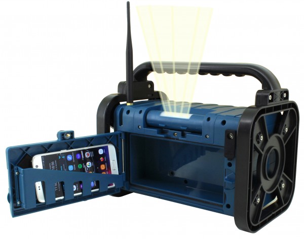 Soundmaster Stereo DAB+/UKW Baustellen-/Gartenradio mit Bluetooth®, LED-Arbeitsleuchte & Li-Ion Akku Vatertagsangebot