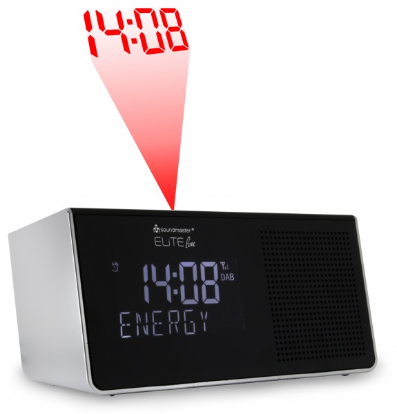 Soundmaster DAB+/UKW Uhrenradio mit Uhrzeit-Projektion and Wand/Decke Fabrikladen