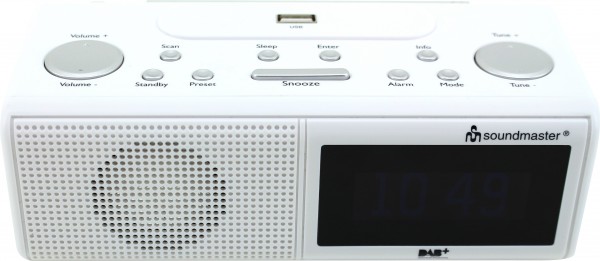 Soundmaster DAB+/UKW Uhrenradio mit USB Wiedergabe Begrenzt auf 3 Tage