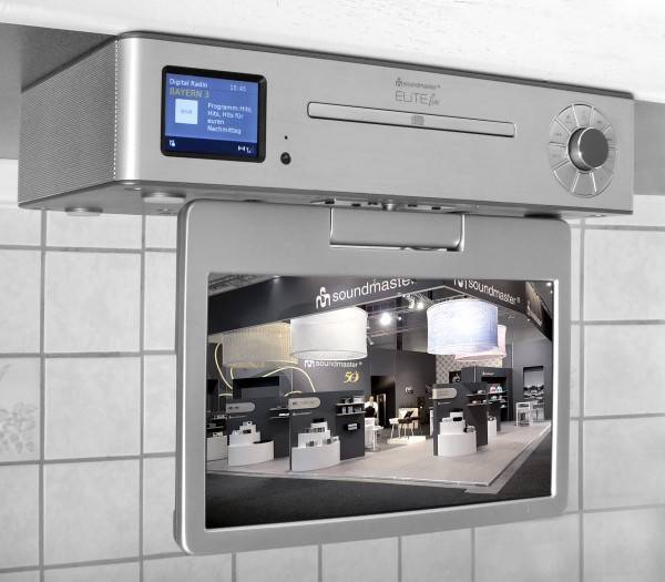 Soundmaster Küchenunterbau Multi Media Center mit TV (25 cm – DVB-T2/C), DAB+/UKW-Radio, CD/MP3, USB, Bluetooth® Fabrikverkauf