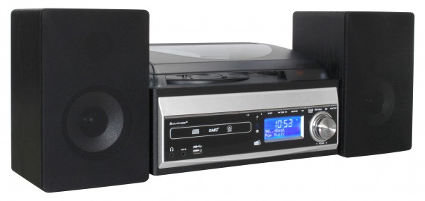 Soundmaster Stereo-Musikcenter mit DAB+/UKW, CD/MP3, Plattenspieler, Kassette, USB, Encoding Versandkostenfrei