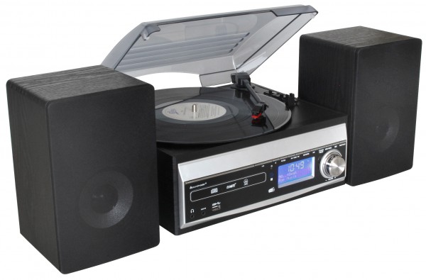 Soundmaster Stereo-Musikcenter mit DAB+/UKW, CD/MP3, Plattenspieler, Kassette, USB, Encoding Versandkostenfrei