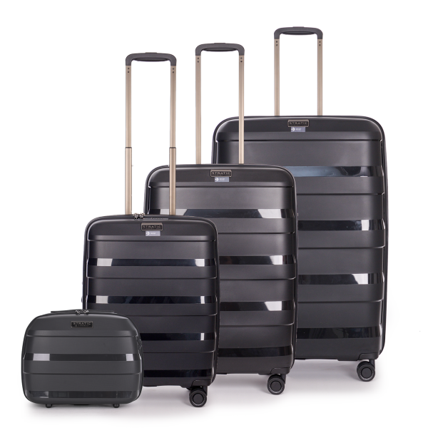 Stratic STRAW + - Koffer-Set 4-teilig (S, M, L, BC) black